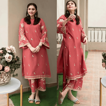 Zara shahjahan 2Pc Embroidered Lawn Suite With Fully Embroidered trouser zab923